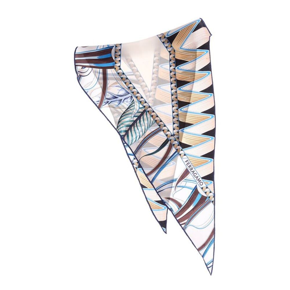 Ferragamo Butterflies Print Silk Scarf, Tan